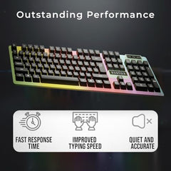 BESTOR 4-in-1 RGB Gaming Combo – Backlit Full-Size Keyboard Precision RGB Mouse Over-Ear Headset with VoicePure Mic & Extended Mousepad | Complete Gaming Accessories Set for PC & Laptop