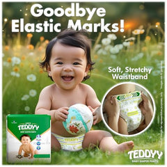 TEDDYY Easy Baby M Size Diaper Tape Style |126 Count (Medium) | 6-11 kgs (Pack of 2) | Quick Absorbency | Extra Super Soft | Anti - Bacterial | Wetness Indicator with Adjustable Grip Tapes