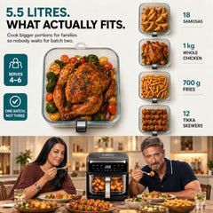 Libra 5.5 L Glass Air Fryer Oven - Multifunction Digital Air Fryer for Home
