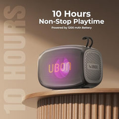 UBON Yodha SP-42, 10 watt Portable Bluetooth Speaker, 10 Hours Long Playtime, RGB Lights, Multiple Connectivity Wireless Party Speaker (Black)