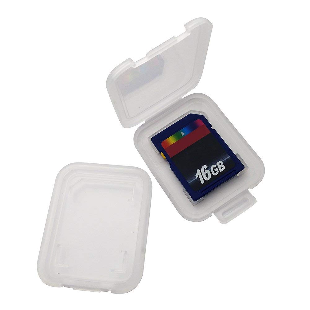 SYGA 10 Pieces Memory Card Plastic Storage Case for SD MMC/SDHC PRO Duo (Memory Card not Included) (1.9" x 1.5" x 0.3")