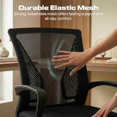 DROGO Comfortwing Premium Ergonomic Office Chair for Work from Home, High Back Computer Chair with Breathable Mesh, Armrest, Adjustable Seat, Rocking & Winged Back | Mesh Chair for Office (White/Blue)