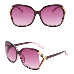 SYGA Women Rose Sunglasses Large Frame Retro Versatile Glasses (Purple)
