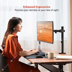 Artikel Double Monitor Desk Mount | Adjustable Heavy Duty Monitor Arms | VESA Mount with C Clamp & Grommet Mounting Base | Computer Monitor Stand for Screen up to 27 inch | Table Mounted | Black
