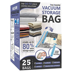16 Travel Compression Bags Vacuum Packing, Roll Up Travel Space Saver Bags for Luggage, Cruise Ship Essentials (6 Large Roll/6 Medium Roll/4 Small Roll)