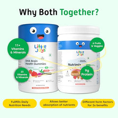 Little Joys DHA Kit (4-6 Years) | With NutriMix (350g) & DHA Gummies (30 day pack) | Omega 3 DHA-Packed Kit for Better Focus & Memory