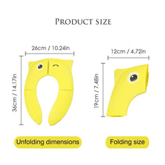 SYGA Cute Owl Pattern Folding Non Slip Pads Reusable Toilet Seat Cover Training Seat Covers Liners_Blue