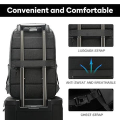 Red Lemon BANGE Venture 30L Laptop Backpack for Men & Women | Large Backpack with YKK Zippers | Water-Resistant, Durable Oxford & Nylon Fabric Fits 15.6" Laptops for Office & Travel (Black)