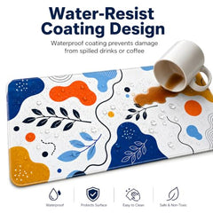 omne TECH Mousepad for Desk | Smooth Waterproof Surface, Anti-Slip Rubber Base, Durable & Comfortable Mouse Pad for Office, Laptop & Computer (Abstract Leaf Patten)