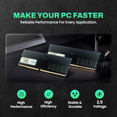 EVM 16GB DDR5 Desktop RAM Memory | 4800MHz | PC5-38400 | Long-DIMM | 288-Pin | CL19 | 1.1V Low Voltage | High Speed Performance | Intel & AMD Compatible | 10 Year Warranty (EVMT16G4800U88P)