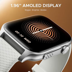 boAt Ultima Ember smartwatch with 1.96” AMOLED Display, AOD, Personalized Fitness Nudges, Functional Crown,100+ Sports Modes, Create Your Own Watchface, smartwatch for man and Woman (Steel Black)