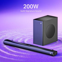 boAt Aavante 2.1 2000, 200W, EQ Modes, Multi Compatibility, Premium Design, Remote Control, v5.4 Bluetooth Sound bar, Home Theatre Soundbar Speaker(Premium Black)