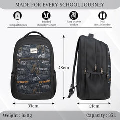 F Gear Arashi Mocha Mousse 35L School Backpack,Laptop Sleeve,4 Compartments