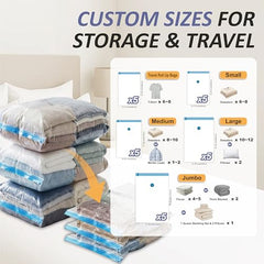 16 Travel Compression Bags Vacuum Packing, Roll Up Travel Space Saver Bags for Luggage, Cruise Ship Essentials (6 Large Roll/6 Medium Roll/4 Small Roll)