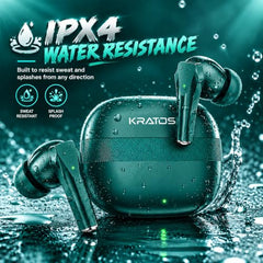 Kratos TW02 Ear Buds Wireless with 60H Playtime, Noise Isolation & Clear Calls, Bluetooth Earbuds with Voice Assistant, Ear Buds with Bluetooth V 5.3 & with Type C Fast Charging, IPX5 TWS Earphones