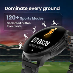 GOBOULT Crown R Pro 2 Smartwatch 1.43''HD AMOLED Display,BT Calling 5.2,600Nits Brightness,IP67,150+Watchfaces, 120+Sports Modes, AI Voice Assistant, SpO2 Monitoring(Charcoal Black)