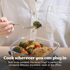 Ninja Crispi 1700W CleanCrisp Glass Air Fryer | 1.4L & 3.8L containers, Microwave, Freezer and PFAS Safe, Non-Toxic Glass Portable Cooking System with 2 year Warranty