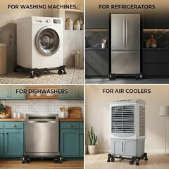 Plantex Washing Machine Stand/Adjustable Fridge Trolley with Lockable Wheel