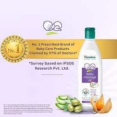 Himalaya Baby Massage Oil 200ml | All-round growth | Strong Bones & Muscles | Ashwagandha, Country Mallow & Aloe Vera | No.1 Dr. Recommended Brand| Vitamin E | 99% NOI | Mineral oil free