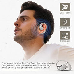 Portronics Harmonics Twins 31 Over Ear OWS Smart Wireless Earbuds with HD Mic, Secure & Flexible Earhook, Touch Control, 24 Hrs Playtime, Music/Gaming Mode, BT 5.4V, Light Weight(Beige)