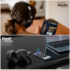 ZEBRONICS SILENCIO 111, Wireless Headphone, Hybrid ANC (50dB), 55*Hrs Backup, Transparency Mode, 40mm Titanium Drivers, 3 EQ Modes, ENC, Gaming Mode, Dual Pairing, Rapid Charge, Bluetooth v5.4 (Black)