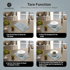 HomeBasic Digital Kitchen Weighing Scale 5kg | Food Weighing Machine, Weight Scale for Food, ±1g Accuracy, Multi-Units (g/oz/lb/ml), Tare Function, Waterproof Platform for Cooking, Baking & Diet