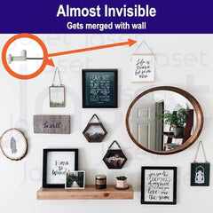 Sahmbi Innovations Wall Mounting Nails/Hooks (Regular-Small) – Multi Purpose, Non-Trace Invisible, No Drill Installation for Hanging Light Weight Photo Frames, Wall Clocks, Keys – Pack of 100 Pieces
