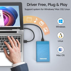 Sounce 2.5-Inch SATA to USB Type-C 3.1 External HDD/SSD Enclosure | 6Gbps UASP Speed | Tool-Free Design | Compatible with 7mm & 9.5mm Drives up to 6TB | Plug & Play | Shockproof Portable Case (Type C)
