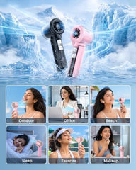 Eopora Mini Mist Fan, Portable Rechargeable Hand Fan, 8–12H Runtime