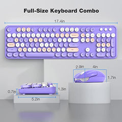 MOFII Wireless Keyboard and Mouse Combo, Full Size, 2.4GHz, Windows, Purple