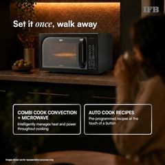 IFB 30L Convection Microwave Oven with 360 Degree Motorized Rotisserie 101 Auto Cook Menus (30BRC2, Black, Auto Defrost, Grill Mode, Combi-Cook Modes, 10 Power Levels)