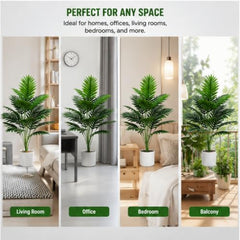 NEEDSFILL Artificial Palm Areca Bunch - 85 cm Faux Palm Tree with 18 Leaves | Realistic Fake Plant for Home Decor, Living Room & Office Corner (Green, 1 Pack)