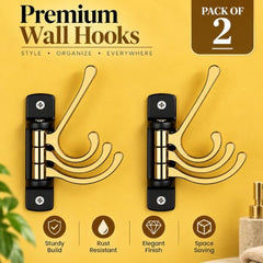 iSTAR Wall Hooks for Hanging | Flexible 4 Pin Hooks Bathroom Cloth Hanger Wall Hook Door Robe Hooks for Hanging Keys, Clothes, Towel (Rose Gold, Pack of 3)