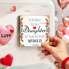 Gift for Daughter Birthday Special Birthday for Daughter Printed Cushion 12 inch X 12 inch + Micro Fiber Filler + Keychian + Magnet Girls Pillow Daughters Day for Daughter and Girls -10A (Color-7)