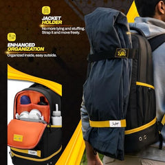Skybags Namma 16.5" Compatible Laptop Backpack 40L | 2 Compartments with Quick-Access Front Pocket & Rain Cover | Tablet Sleeve & Side Bottle Pocket | CSK Travel Backpack for Men & Women (Black)