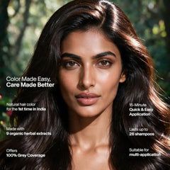 Biotique Herbcolor Conditioning Hair Colour l Ammonia Free Hair Color l 9 Organic Herbal Extracts l Natural and Healthy Shine l 50g + 110ml| Natural Black 1N (Pack of 1)