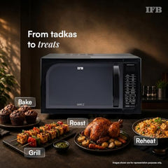 IFB 30L Convection Microwave Oven with 360 Degree Motorized Rotisserie 101 Auto Cook Menus (30BRC2, Black, Auto Defrost, Grill Mode, Combi-Cook Modes, 10 Power Levels)