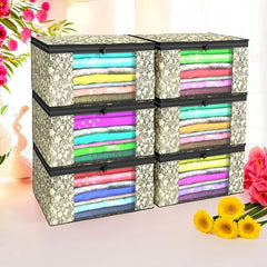 Kuber Industries Clothes Organizer For Wardrobe (Pack of 3 Each) 2-in-1 Combo Storage Organizer For Saree and Blouse - Dress Organizer For Wardrobe - Saree Covers With Zip (Maroon)