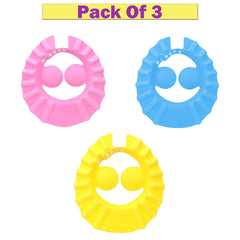 SYGA 3 Pcs Baby Shampoo Shower Bathing Protection Bath Soft Cap Soft Adjustable Visor Hat for Toddler, Baby, Kids, Children(Color May Vary)