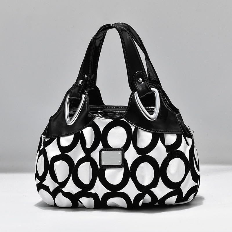 SYGA Women's Printed PU Leather Hobo Bag, Multiple Colors and Patterns, Crossbody Shoulder(CIRCLE PATTERN)