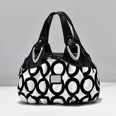 SYGA Women's Printed PU Leather Hobo Bag, Multiple Colors and Patterns, Crossbody Shoulder(CIRCLE PATTERN)