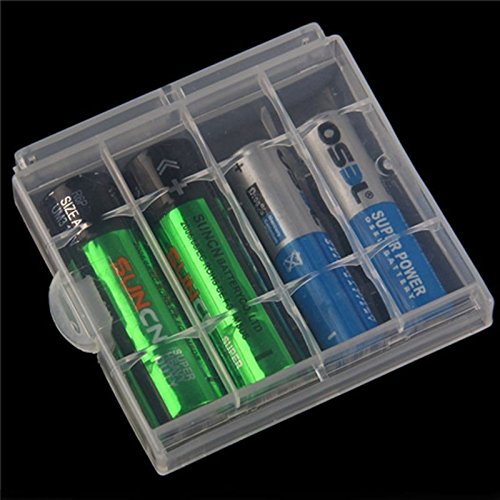 SYGA Set of 50 Plastic Portable AA/AAA 4 Cell Battery Case/Holder Battery Container