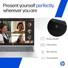 HP 15 Smartchoice, Intel Core Ultra 5 125H 12 TOPS, 24GB DDR5 (Upgradeable) 1TB SSD,Anti-Glare, FHD, 15''/39.6cm,Win11, M365*Office24, Silver, 1.65kg, FD1458TU, FHD Camera w/Shutter, Backlit AI Laptop