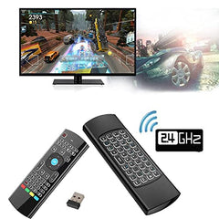 MX3 Pro Mini Keyboard Backlight Fly Remote Mouse,Android TV Remote Control,IR Learning Mini Wireless Keyboard for Android TV Box.HTPC.IPTV,Networked Set-top Box,Mini PC(Battery not Included)