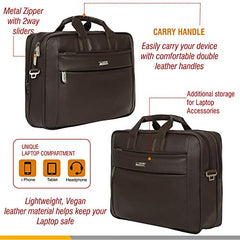 Zipline Laptop bags for men office use | Faux Leather Laptop Bag for Man - Fits 14/15/15.6 inch Laptop/Macbook/Macbook Pro/Tablet Messenger Bags for Mens (1-Brown Bag)