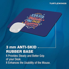TURTLEWINGS | Mousepad | Inspirational Quote Mousepad – 22x18 cm, 3mm Thick | Abstract Design Non-Slip Rubber Base | Office, Study & Gaming Use | Premium Smooth Surface 3