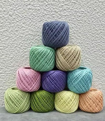 Crochet Cotton Thread Yarn Combo, 10 Rolls for Knitting, Crochet, Embroidery and Craft Making, Soft Decorative Thread for Handmade DIY Projects, Yellow & Green