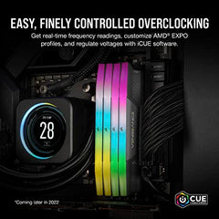 CORSAIR Vengeance RGB DDR5 RAM 64GB (2x32GB) 6000MHz CL40 AMD Expo iCUE Compatible Computer Memory - Gray (CMH64GX5M2B6000Z40)
