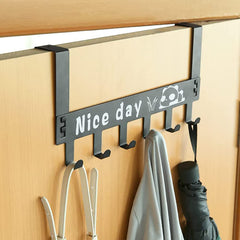 SYGA 6 Hooks Hanger Over The Door Hook Hanger(Black)