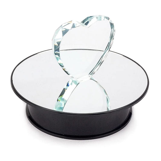 SYGA USB Electric Turntable Electric Rotating Display Stand 360-Degree Rotating 2-4kg Weight Capacity Jewelry Display Stand (Black & Black)